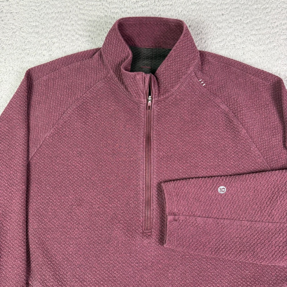 Lululemon At Ease 1/2 Half Zip Pullover Sweater Mens Large Burgundy Red M3DLUS